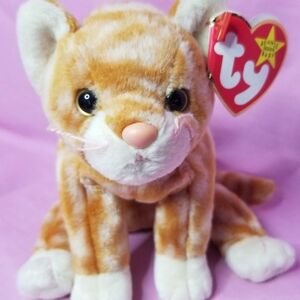 Ty Plush Cat with Orange and White Fur
